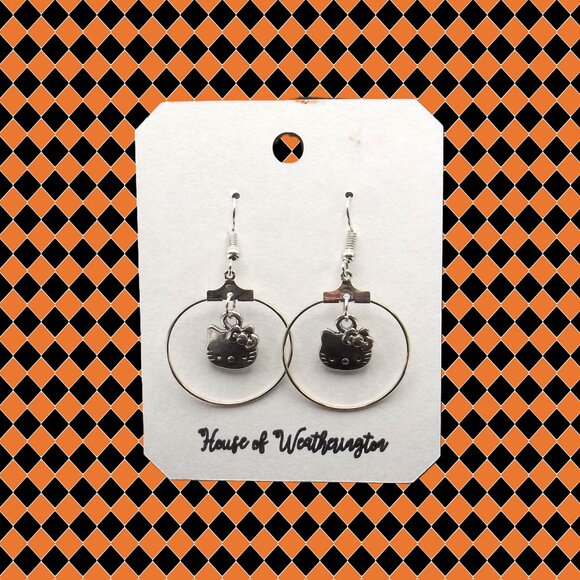 Hand Crafted Sanrio Hello Kitty Earrings - Picture 1 of 4